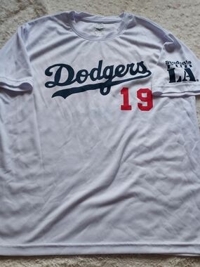 Los Angeles Dodgers Foundation 2019 Fun Run White Logo Tee with Red 19